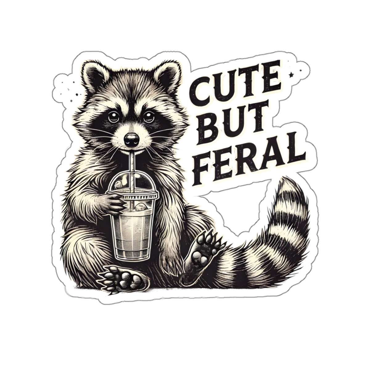 Cute, but Feral Kiss-Cut Stickers