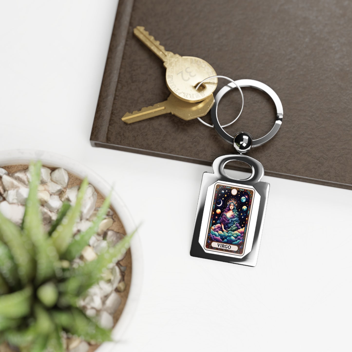 Virgo Rectangle Photo Keyring