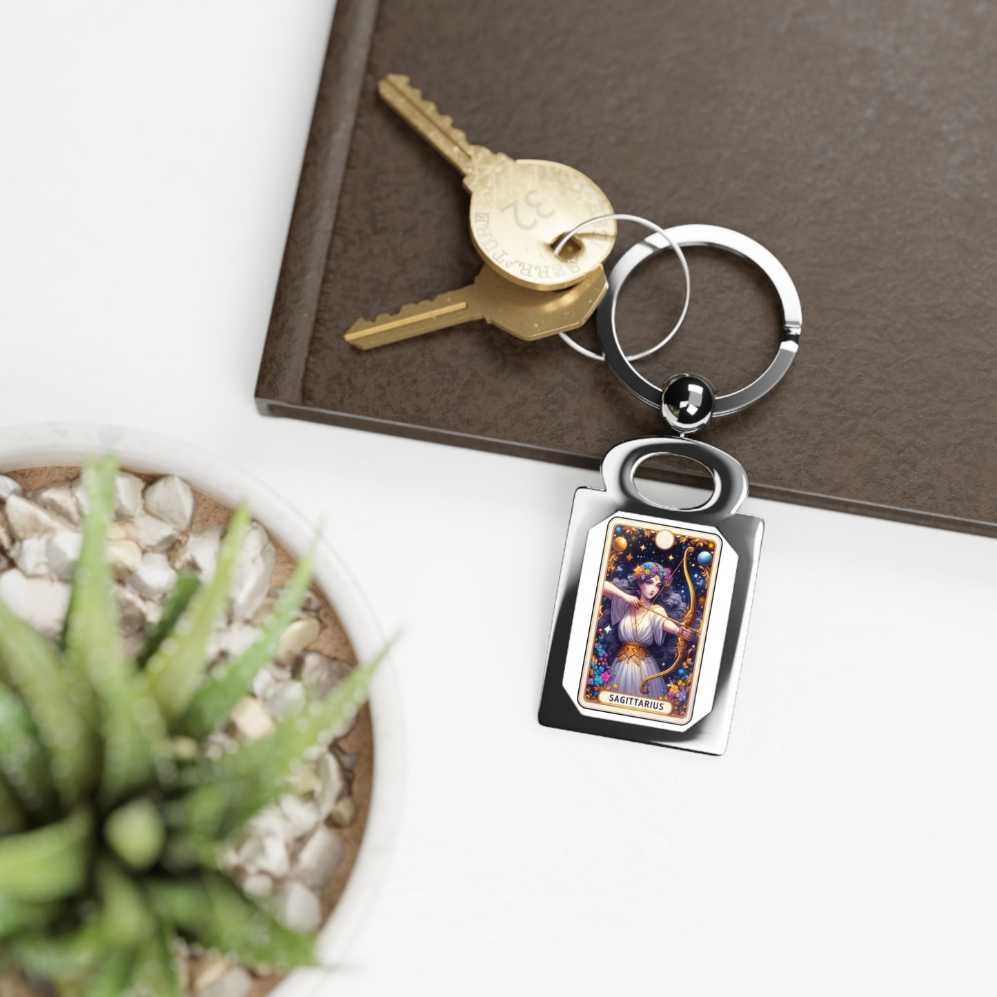 Sagittarius Rectangle Photo Keyring