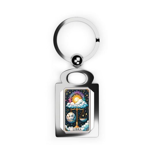 Libra Rectangle Photo Keyring