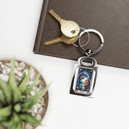 Pisces Rectangle Photo Keyring