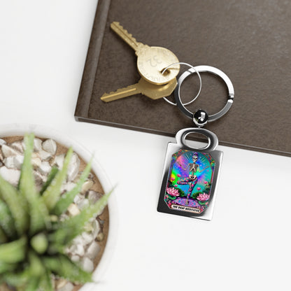 The IDGAF Meditator Rectangle Photo Keyring