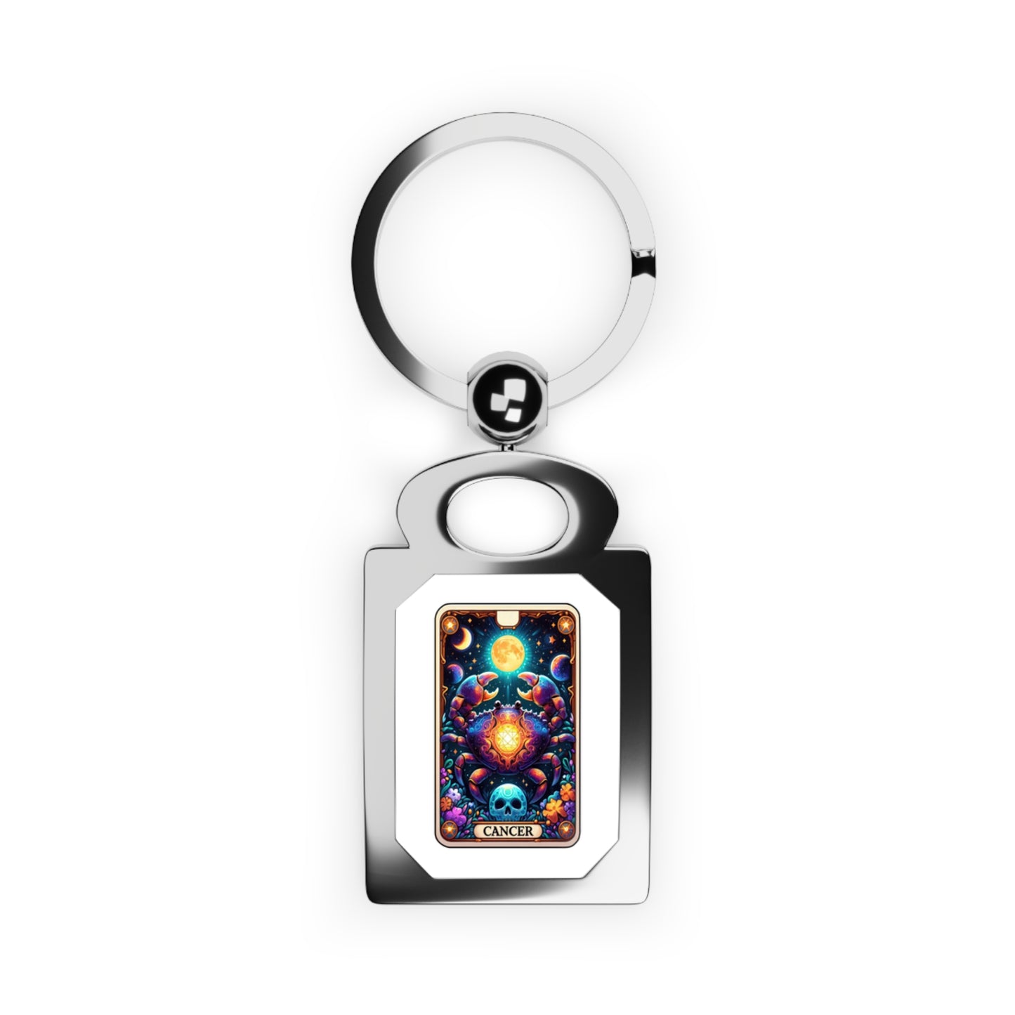 Cancer Rectangle Photo Keyring