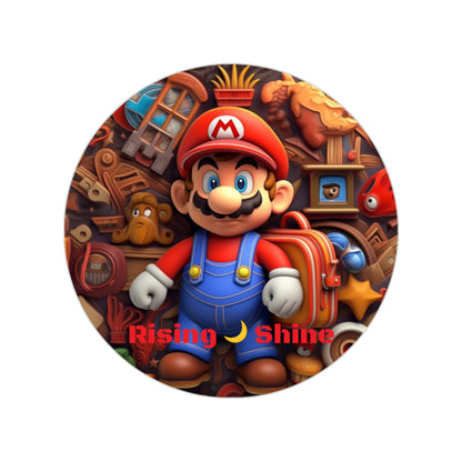 Mario Outdoor Stickers, Round, 1pcs