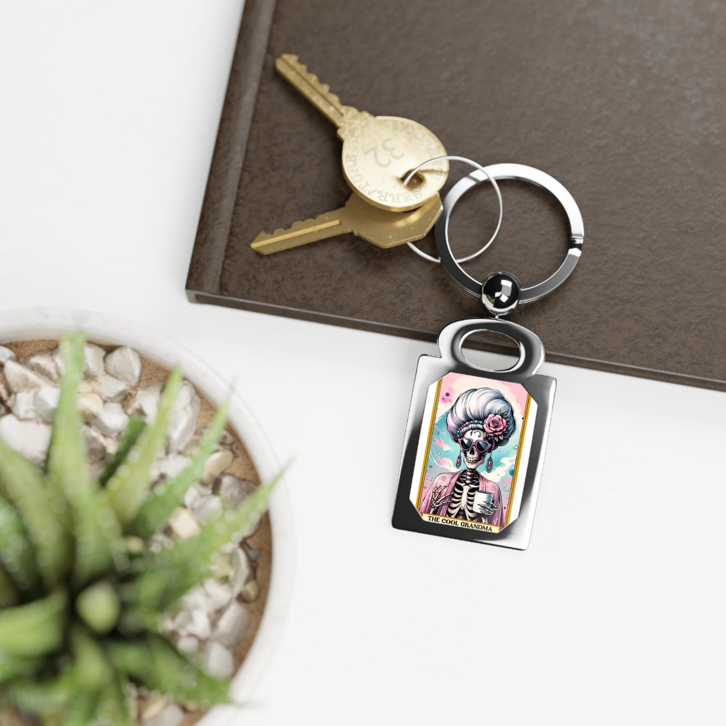 The Cool Grandma Rectangle Photo Keyring