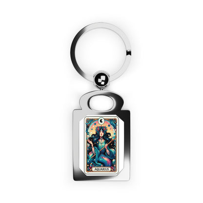 Aquarius Rectangle Photo Keyring