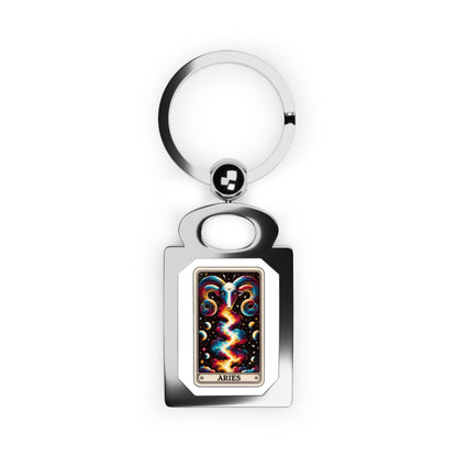 Aries Rectangle Photo Keyring