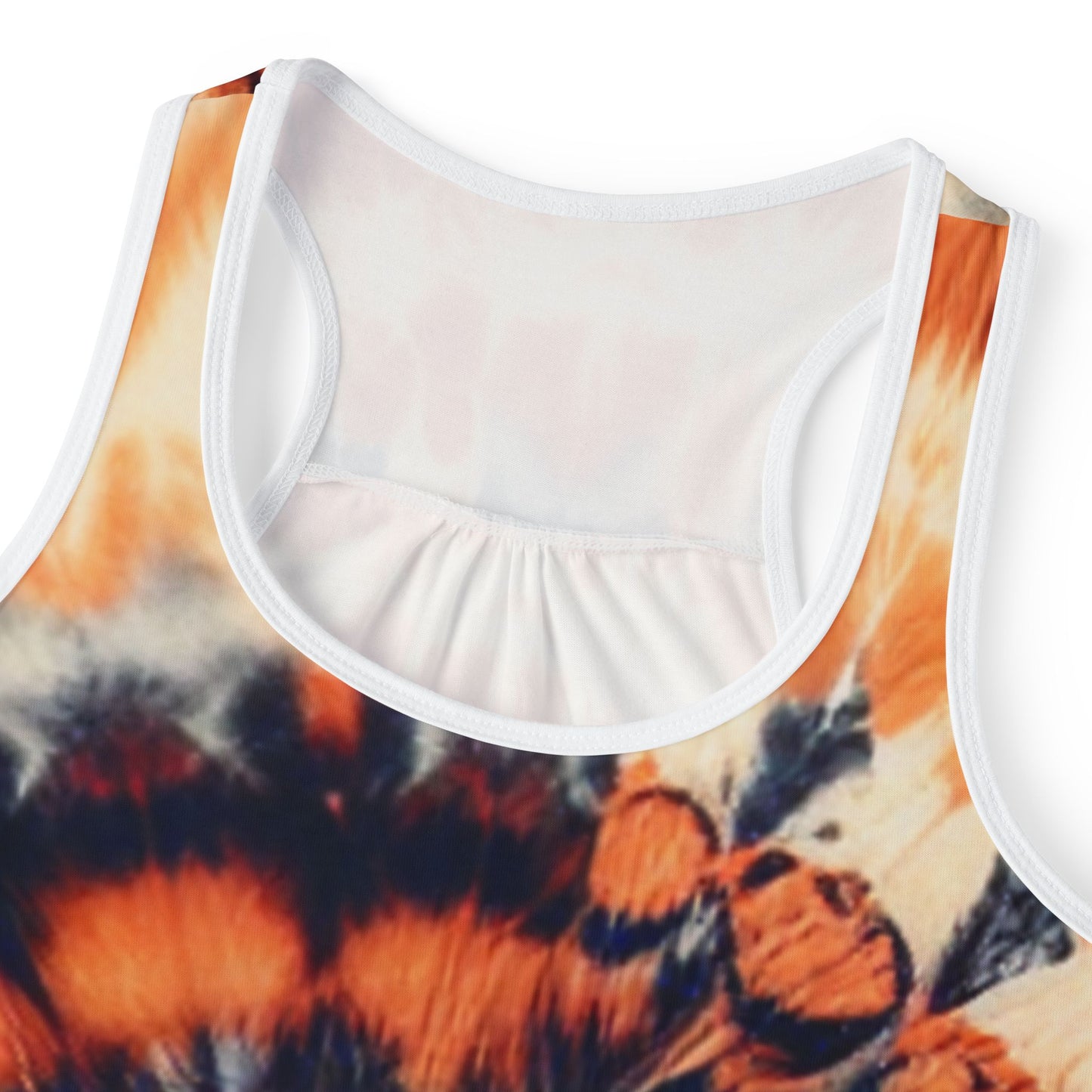 Orange Black Tie Dye Women's Tank Top (AOP)