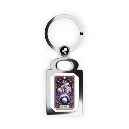 Gemini Rectangle Photo Keyring