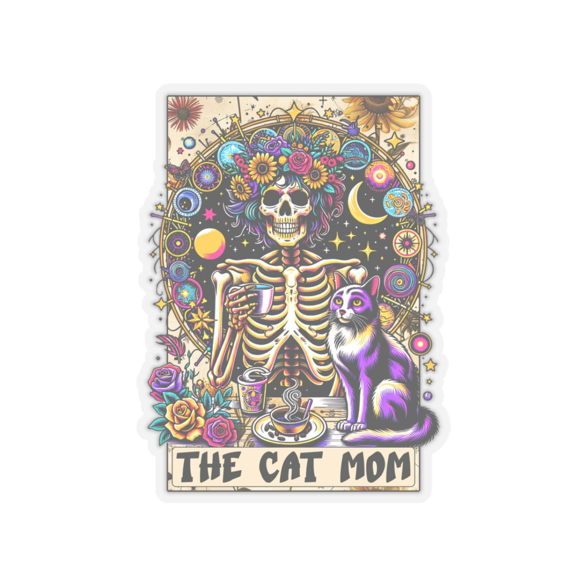 The Cat Mom Kiss-Cut Stickers